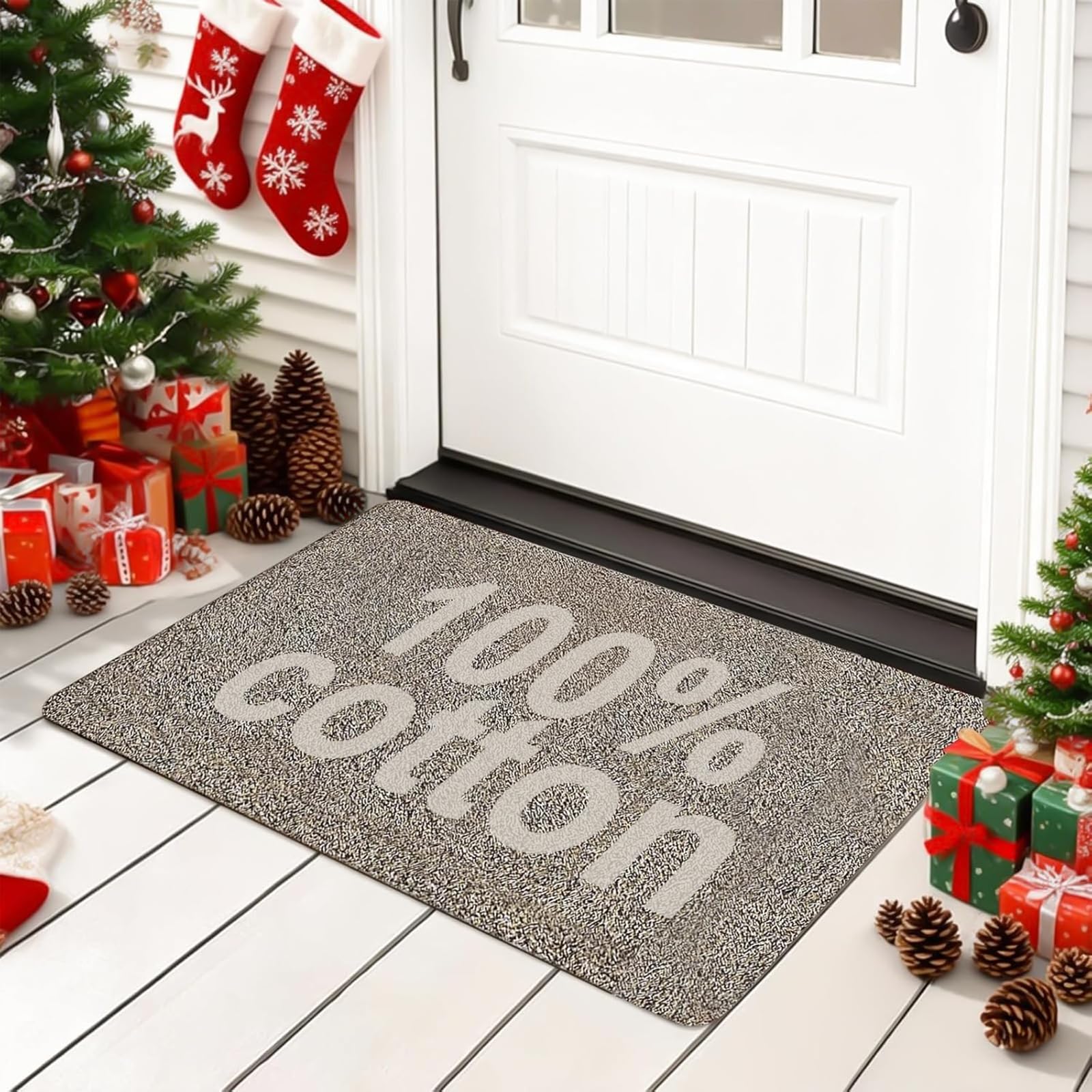 BEAU JARDIN 36"x24" Doormat Super Absorbent Mud Entryway Non-Slip for Dog Paws Dirt Wipe Trapper Mats Entrance Welcome Doormat Shoes Scraper Low Profile Latex Backing Washable