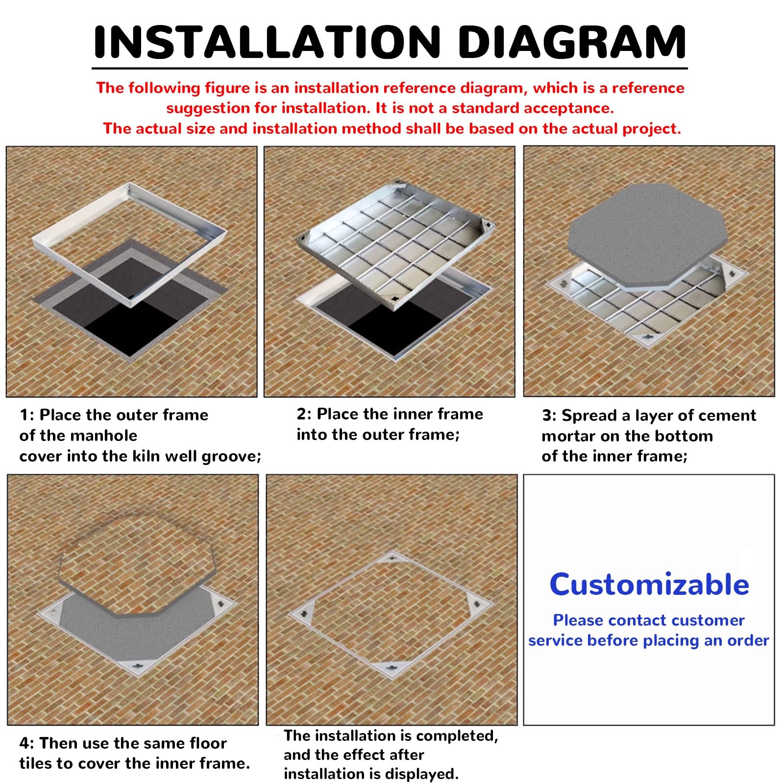 Hidden Skimmer Cover - Tapa plana para tanque séptico exterior para jardín, patio, campo de drenaje Ln (90 x 90 cm)