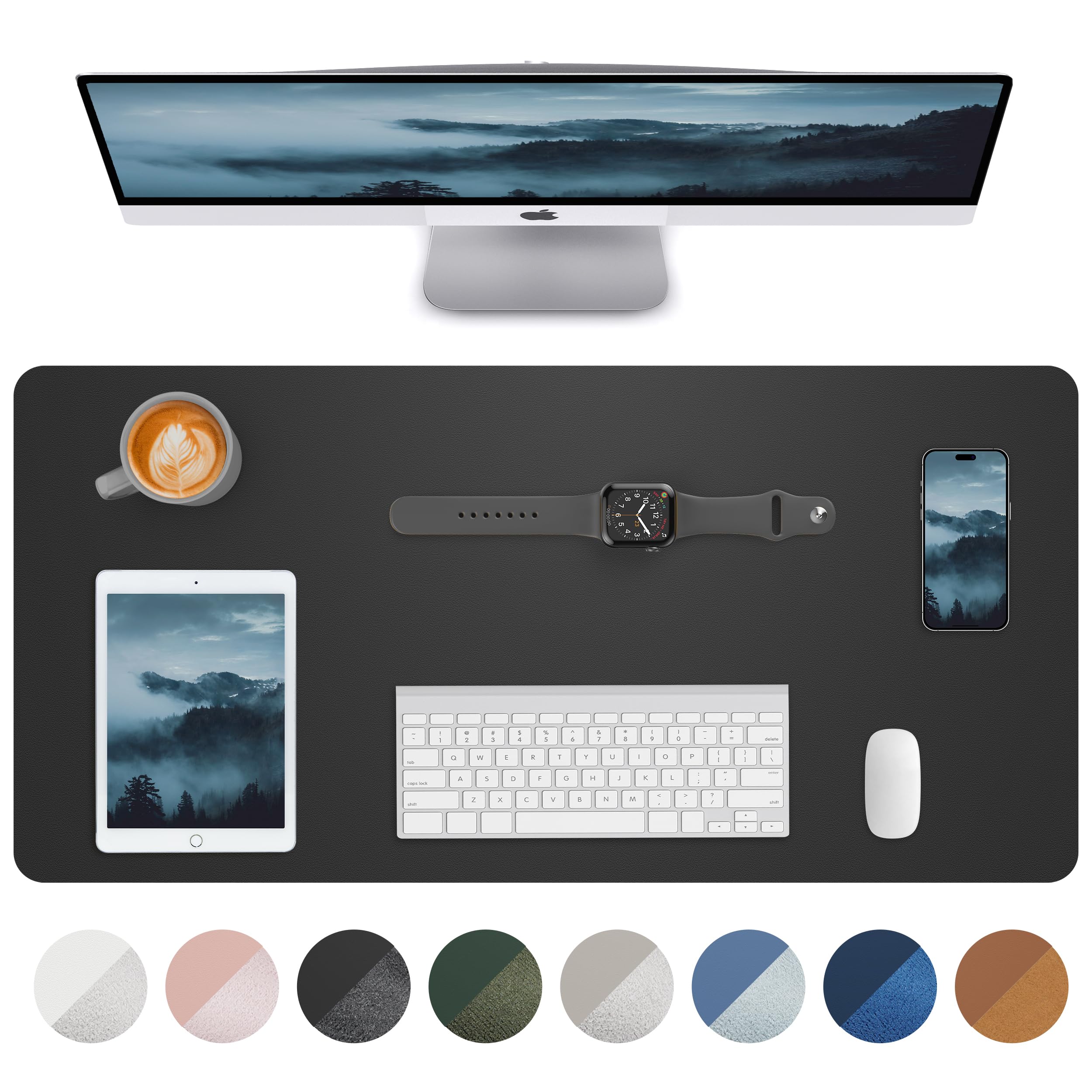 Amazon.com : Leather Desk Pad Blotter,Mouse Pad,Office Desk Mat, Non ...