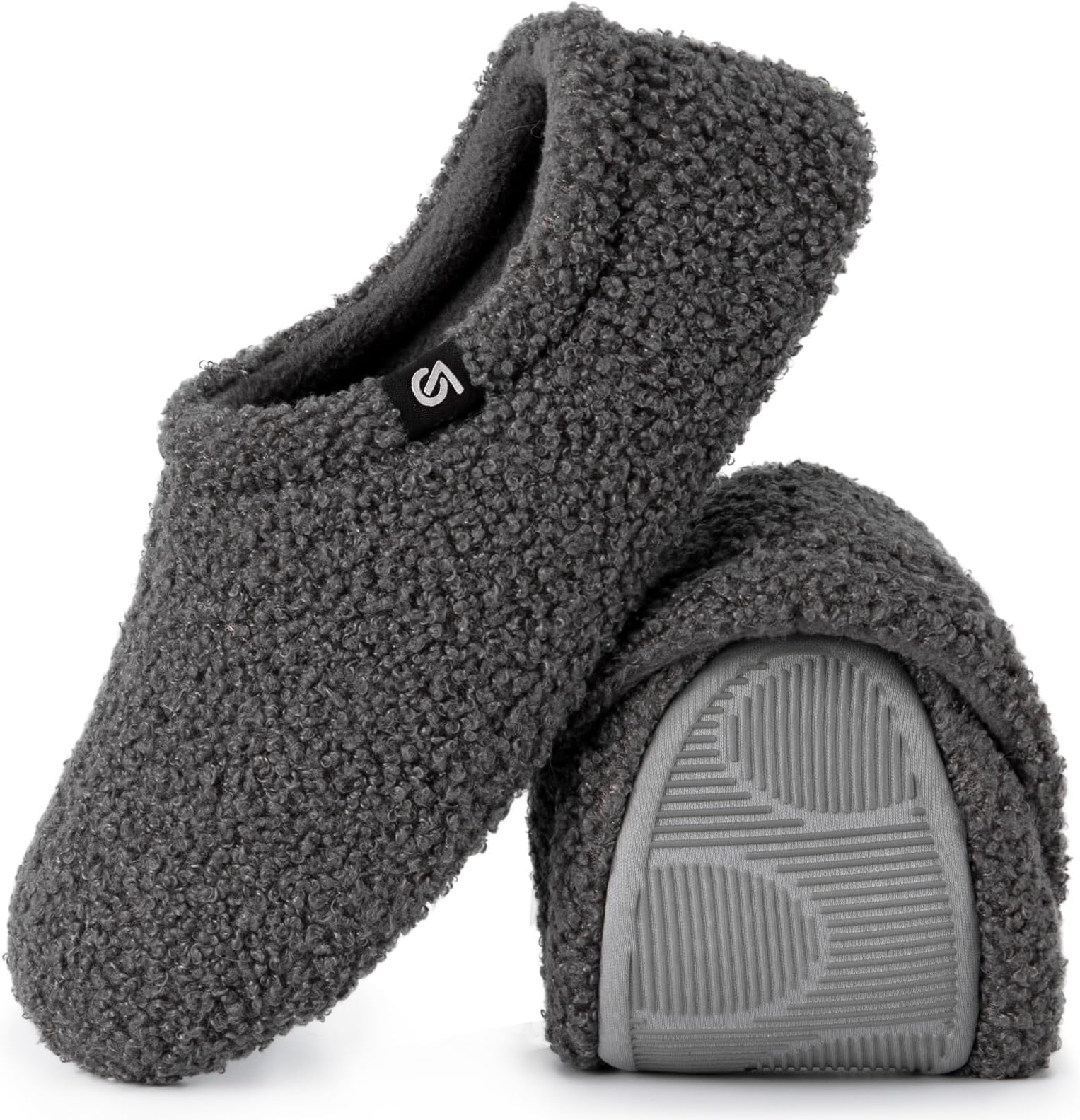 VeraCosy Ladies' Fuzzy Curly Fur Memory Foam Slippers Anti-Slip Lightweight Breathable House Shoes