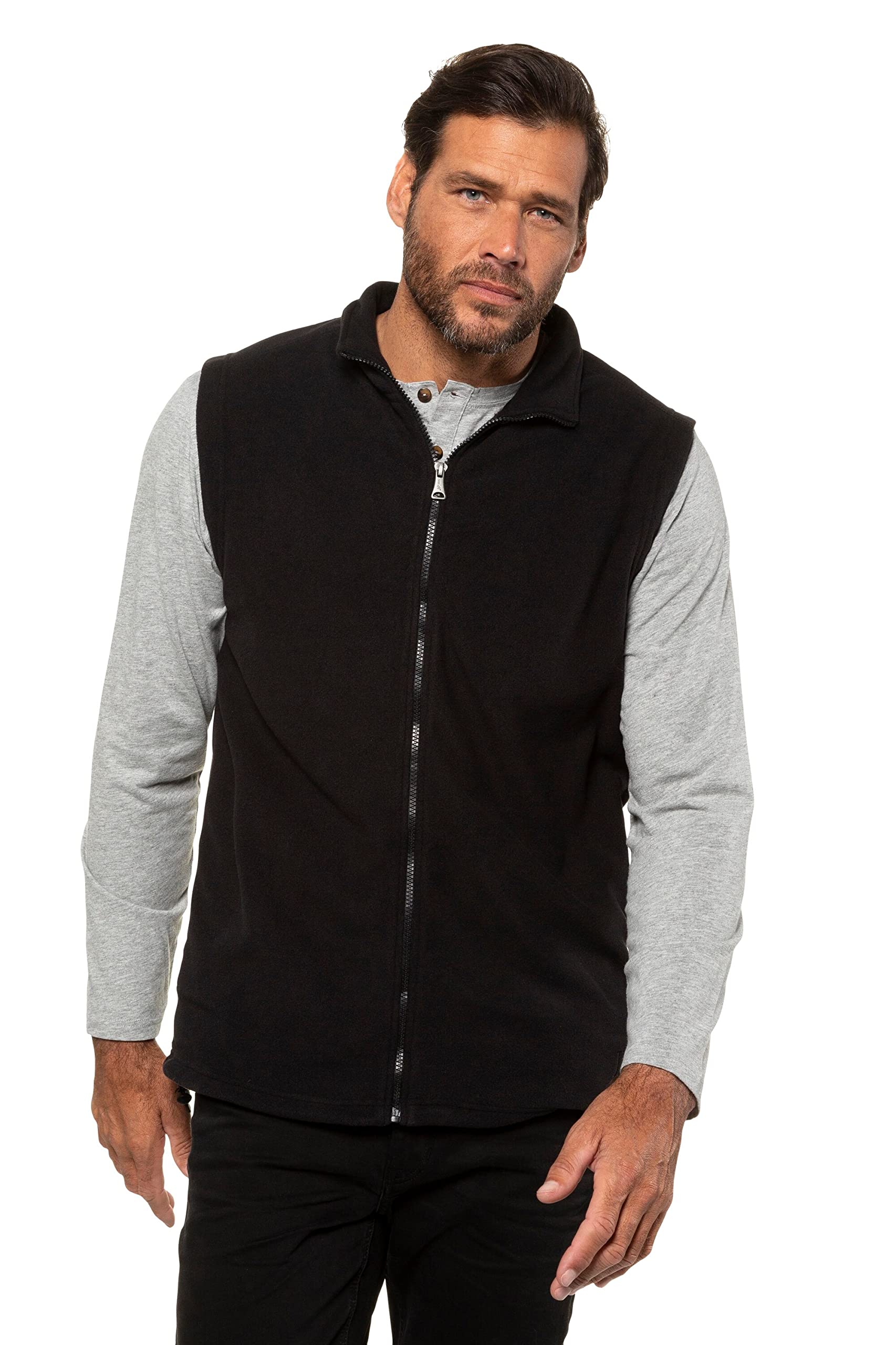 JP 1880 Men's Big & Tall Fleece Vest Black XXXX-Large 723305 10-4XL