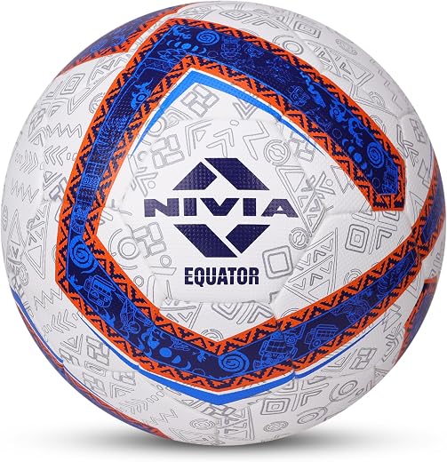 Nivia Equator Football, Match Ball, 32 Panels, Durable & Soft PU Leather Cover, Butyl Threadwounded Bladder, FIFA Quality,...