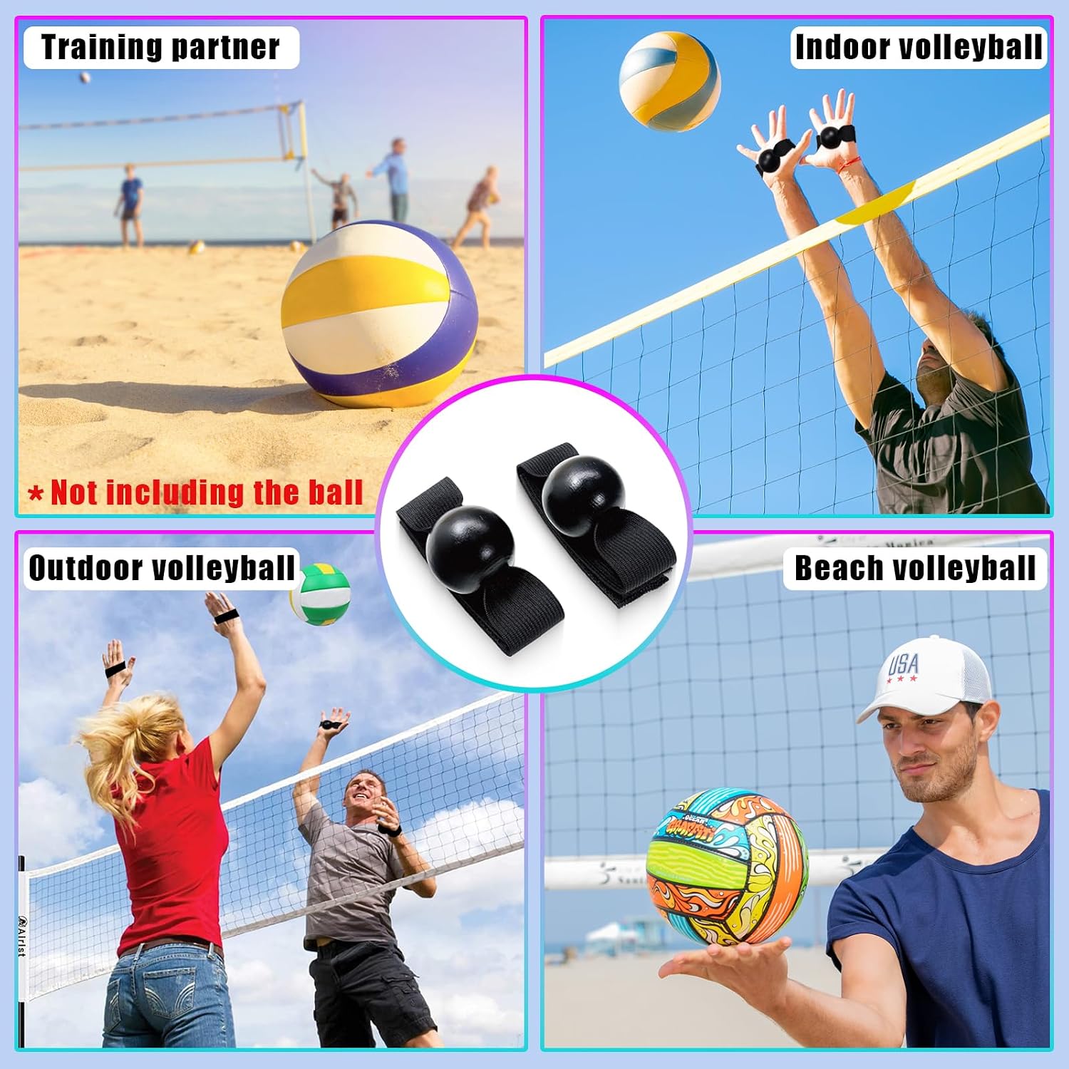 Volleyball Training Equipment with High Elasticity, Adjustable Volleyball Trainer for Serving, Setting, Spiking and Return with Every Swing