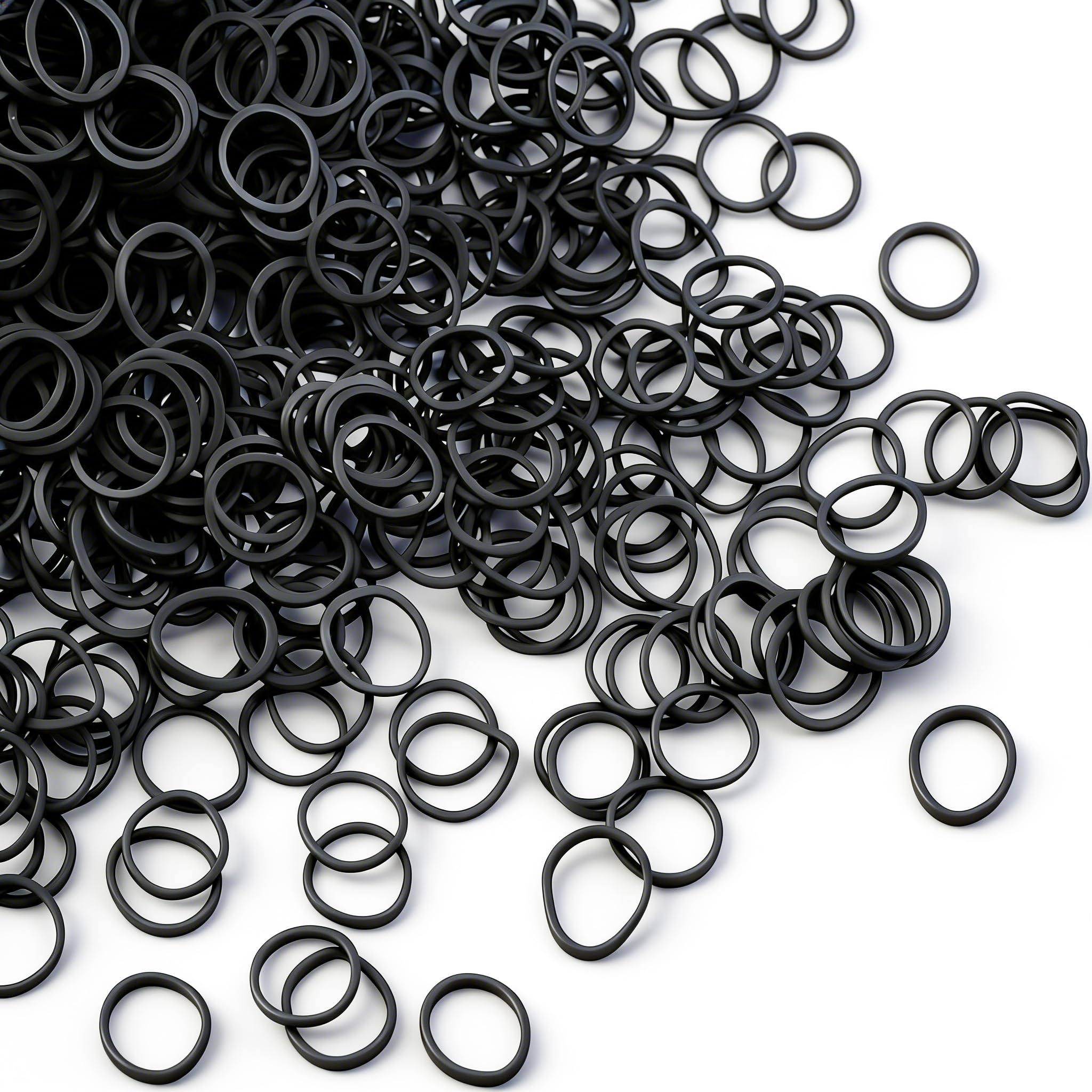 black Elastic Hair Bands，BEBEEPOO 100pcs Mini Hair Rubber Bands with a Box, Soft Hair Elastics Ties Bands - STRONG - REUSEABLE (100pcs black)