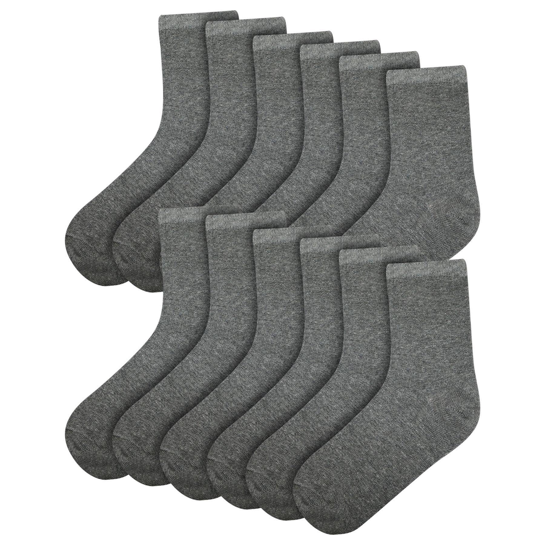 A2Z Ladies Cotton Rich Plain Socks Luxurious Soft - Socks 970 6 Pack Grey 4-7