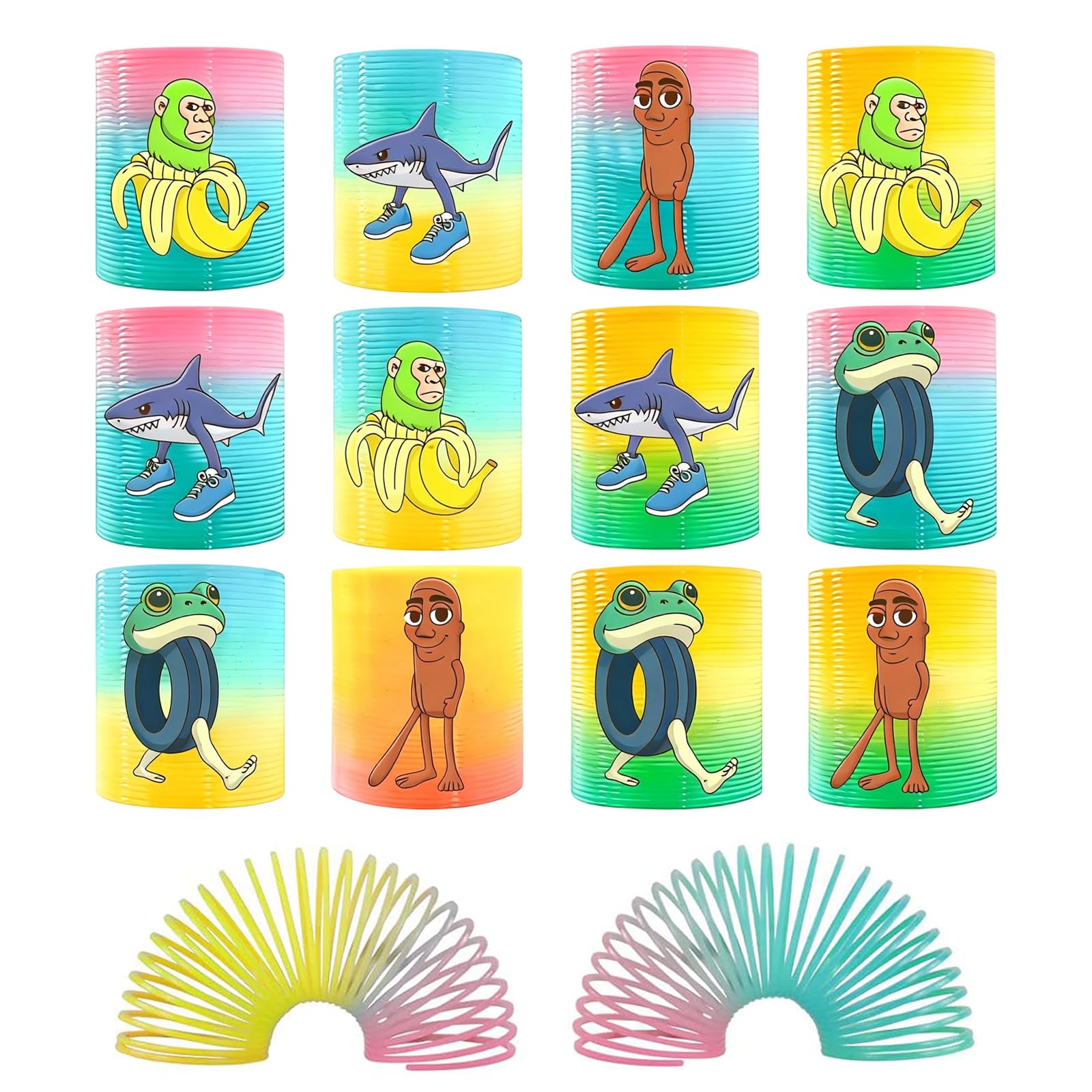 Photo 1 of 12 Pcs Italian Brainrot Rainbow Fidget Spring Coils