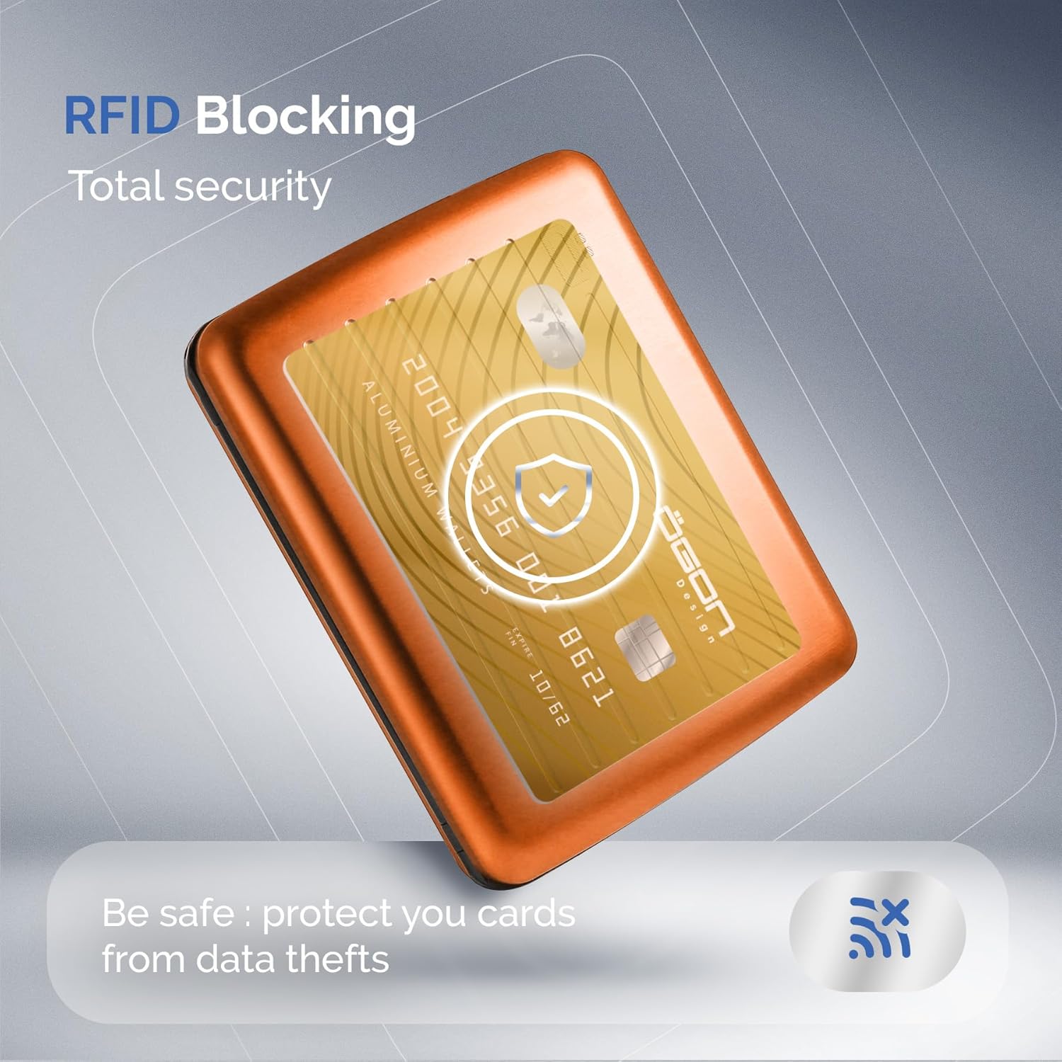 ÖGON -DESIGNS- Aluminum wallet, Large capacity with metal lock, RFID Protection against fraud and demagnetization, Smart Case OSLO Large model - Image 7