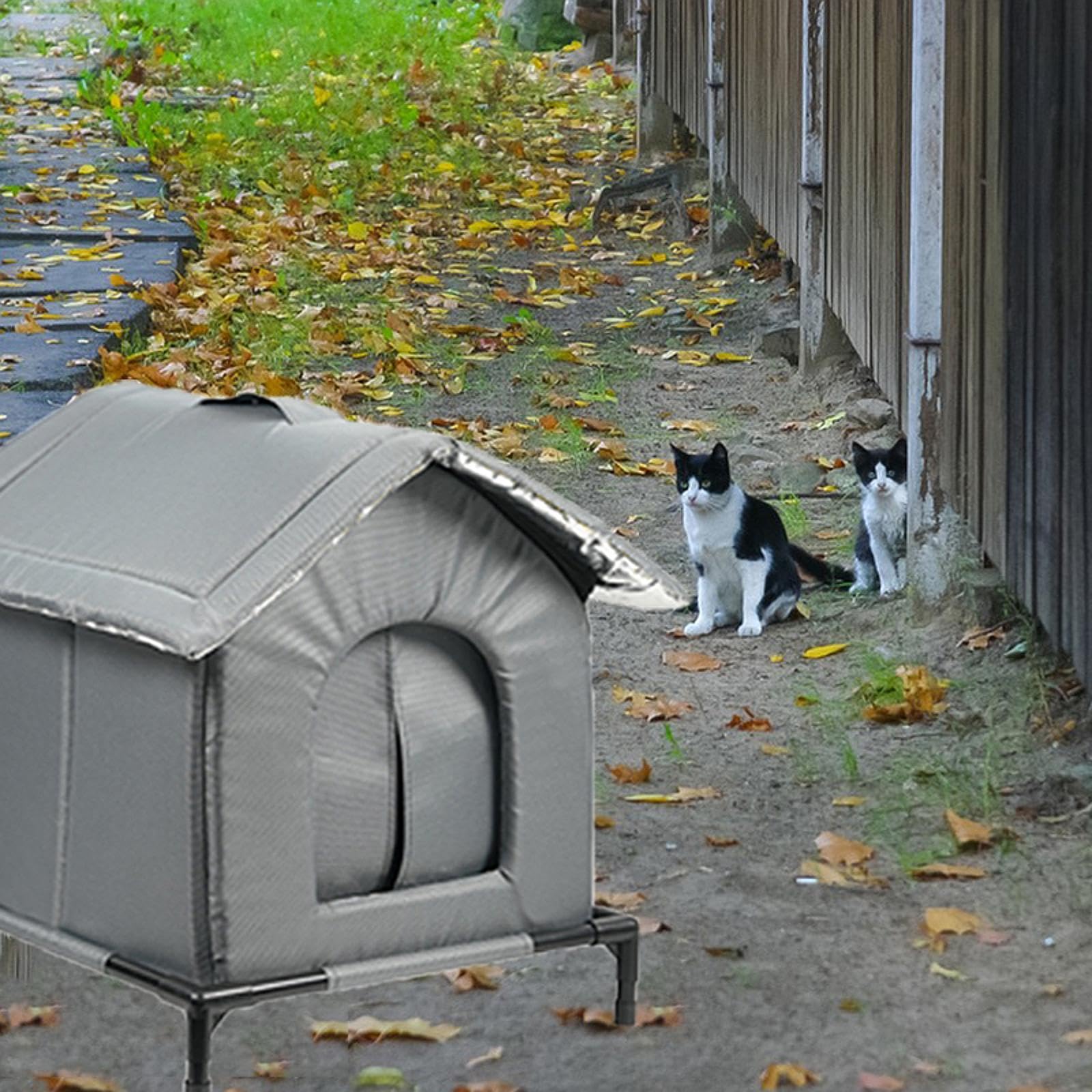 Amazon | 【暖かい猫ハウス アルミ箔絶縁層付き】2025新登場 屋外猫