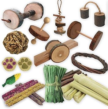 Guinea Pigs Toys, Wooden Rabbit Toys, Bunny for Exercise Molar Teeth Care, Best Choose for Gerbils, Rats, Birds, and Other Small Pets