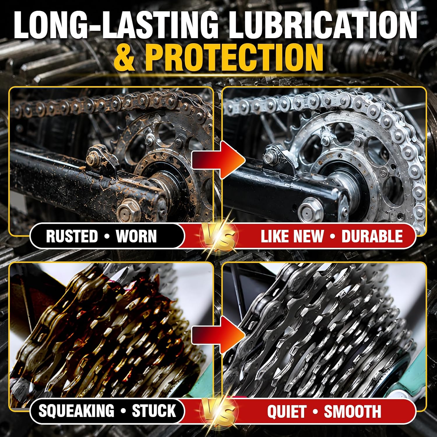 White Lithium Grease, Multi-Purpose Garage Door Lubricant with Brush for Hinges, Bearings, Gears, Track Rails, Ideal for Household, Marine, Automotive, Bike and Industrial Use, Reduces Wear