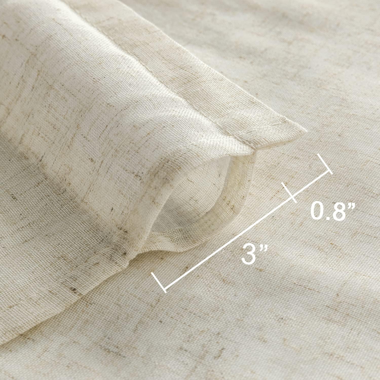 Farmhouse Boho Short Semi Sheer Curtains 24 Inch Length for Kitchen Over Sink Bathroom Rod Pocket Linen Cream Ivory RV Camper Small Cafe Tier Curtains for Basement Door Half Window Natural 2 Panels