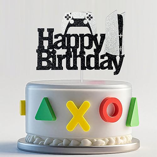 Decoración para pastel de videojuegos – Controladores de juego Decoración de pastel de feliz cumpleaños – Decoración de pastel de juegos con