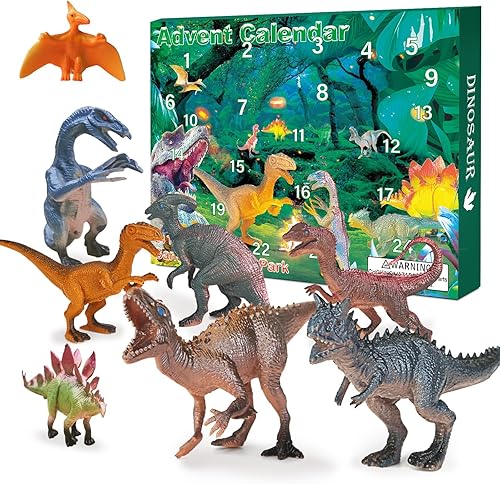 Calendario de Adviento de Navidad 2025, figura de dinosaurio realista, decoración de Navidad, calendario de cuenta regresiva de 24 días, regalo de