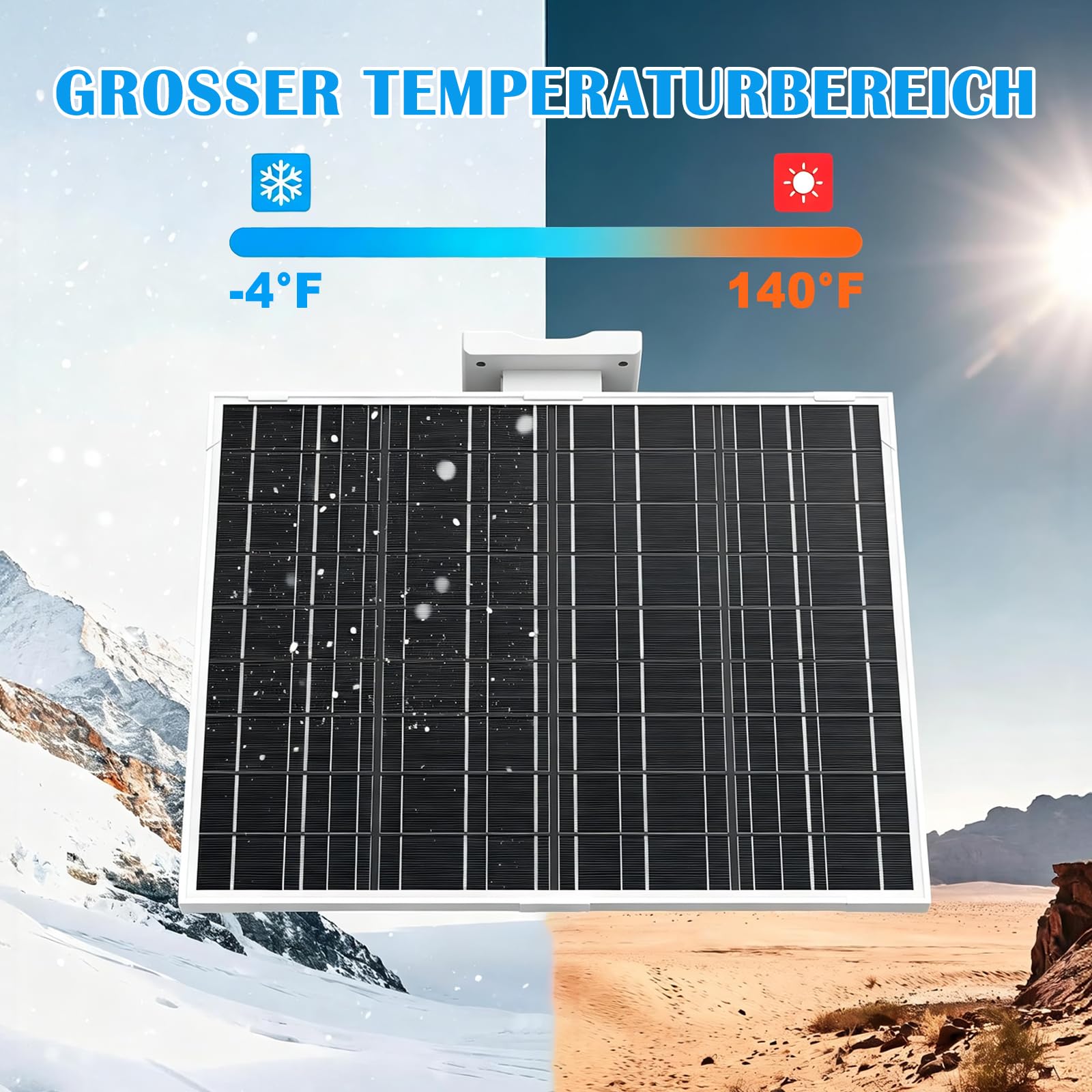 20W/12V Solarpanel mit eingebautem 31200mAh Akku, mit 3m DC5,5x2,1mm Stecker für 3G/4G Überwachungs kameras und Vogel-Fütterungskameras,Vogeltränke Stehend,IP66