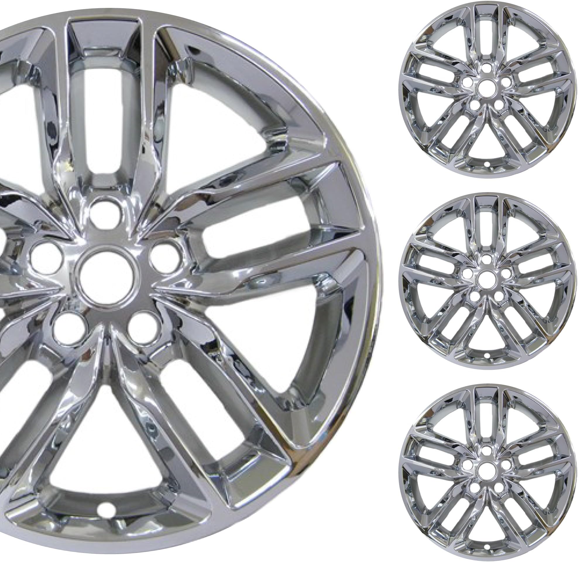 20" Chrome Wheel Skin Set Made for Dodge Durango GT, R/T (2021-2024) | Durable ABS Plastic Cover Hubcap | Fits Directly Over OEM Wheel