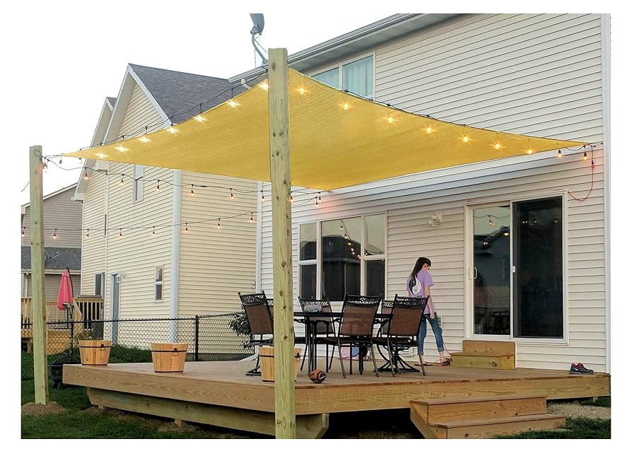 Shade Sail UVカット 日よけ レンガ色4m×6m Shade Sail ベージュ UVカット 日よけ レンガ色4m×6m Amazon.com