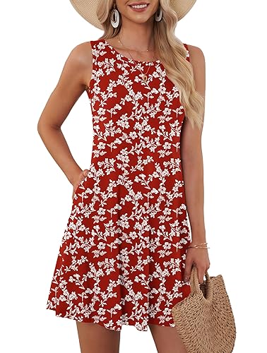 AUSELILY Womens Summer Dresses 2026 Casual Sleeveless Boho Floral Sundresses