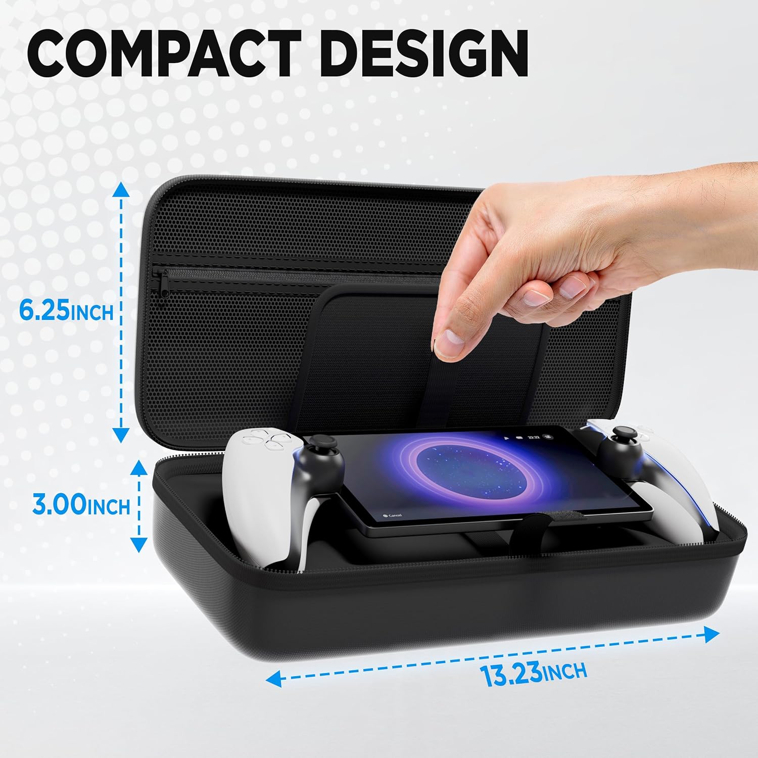 Neptune Carrying Protective Case - Protection Kit For PlayStation Portal, Remote Player - Shockproof PlayStation Portal Case W/ Screen Protector & Microfiber Towel - Reliable Gear Guardian (Black)
