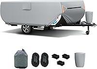 Vista 1 de Funda desplegable para cámper, cubierta superior de 7 capas mejorada, cubierta impermeable resistente al desgarro con 3 correas inferiores, cubierta