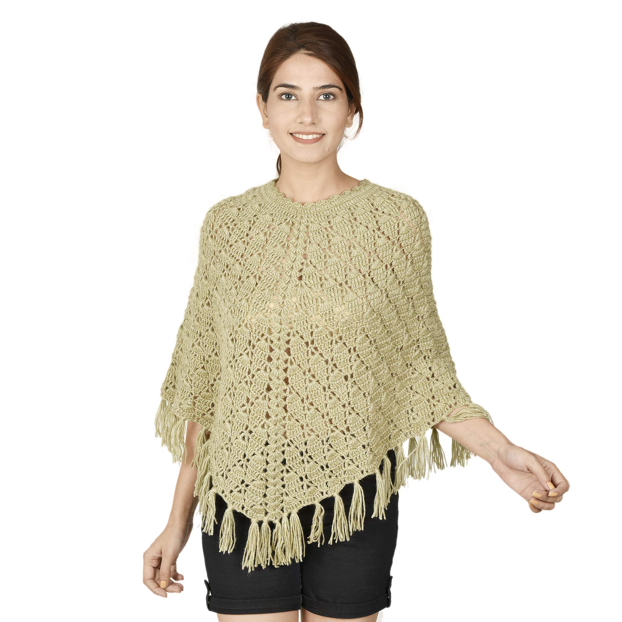 vaishnowhand Women's & Girl's Handmade Woolen Poncho.-picture-33