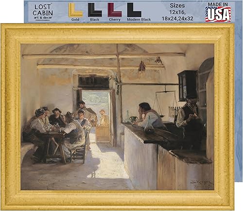 Lost Cabin Osteria in Ravello de Peder Severin Kroyer Lienzo en marco biselado dorado ReproducciĂłn de pintura de obras de arte finas Regalo de Lost Cabin Osteria in Ravello de Peder Severin Kroyer Lienzo en marco biselado dorado ReproducciĂłn de pintura de obras de arte finas Regalo de