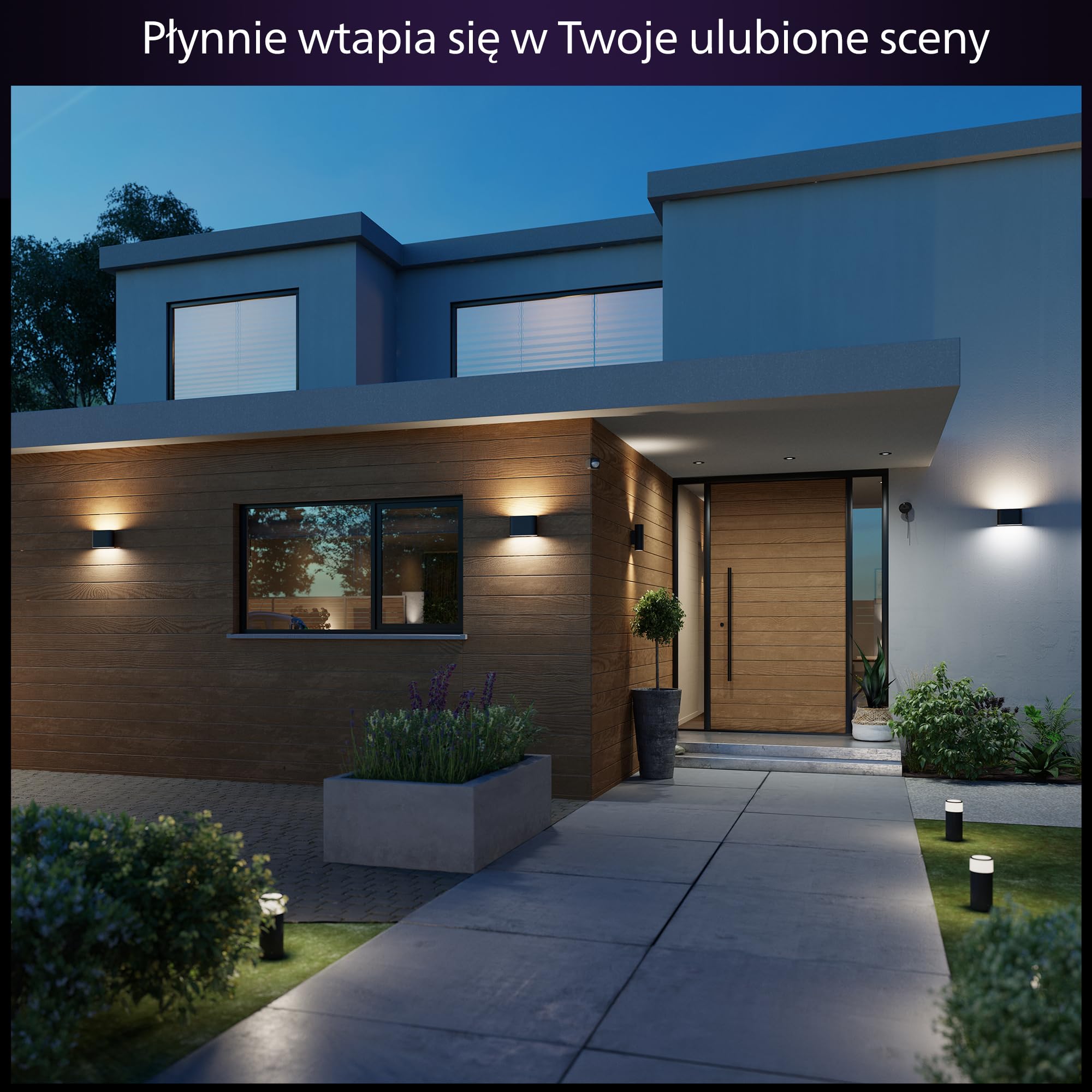 Philips Hue Kinkiet White and Color Ambiance Dymera - Kinkiet Ścienny do Użytku Wewnętrznego i Zewnętrznego, Światło Białe, Kolorowe - Oświetlenie Elewacji - na Zewnątrz Wymagany Mostek