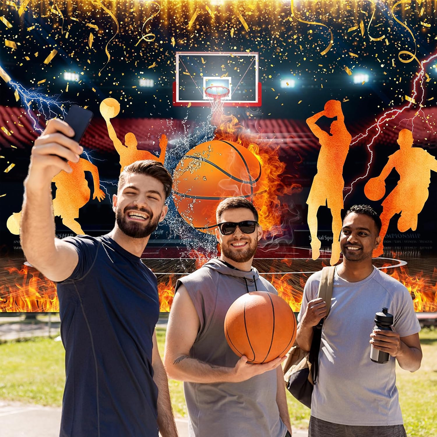 Avezano Basketball Backdrop Basketball Theme Birthday Party Decorations for Kids Men Slam Dunk Sports Birthday Banner Cake Dessert Table Decor, 7x5ft - Image 4