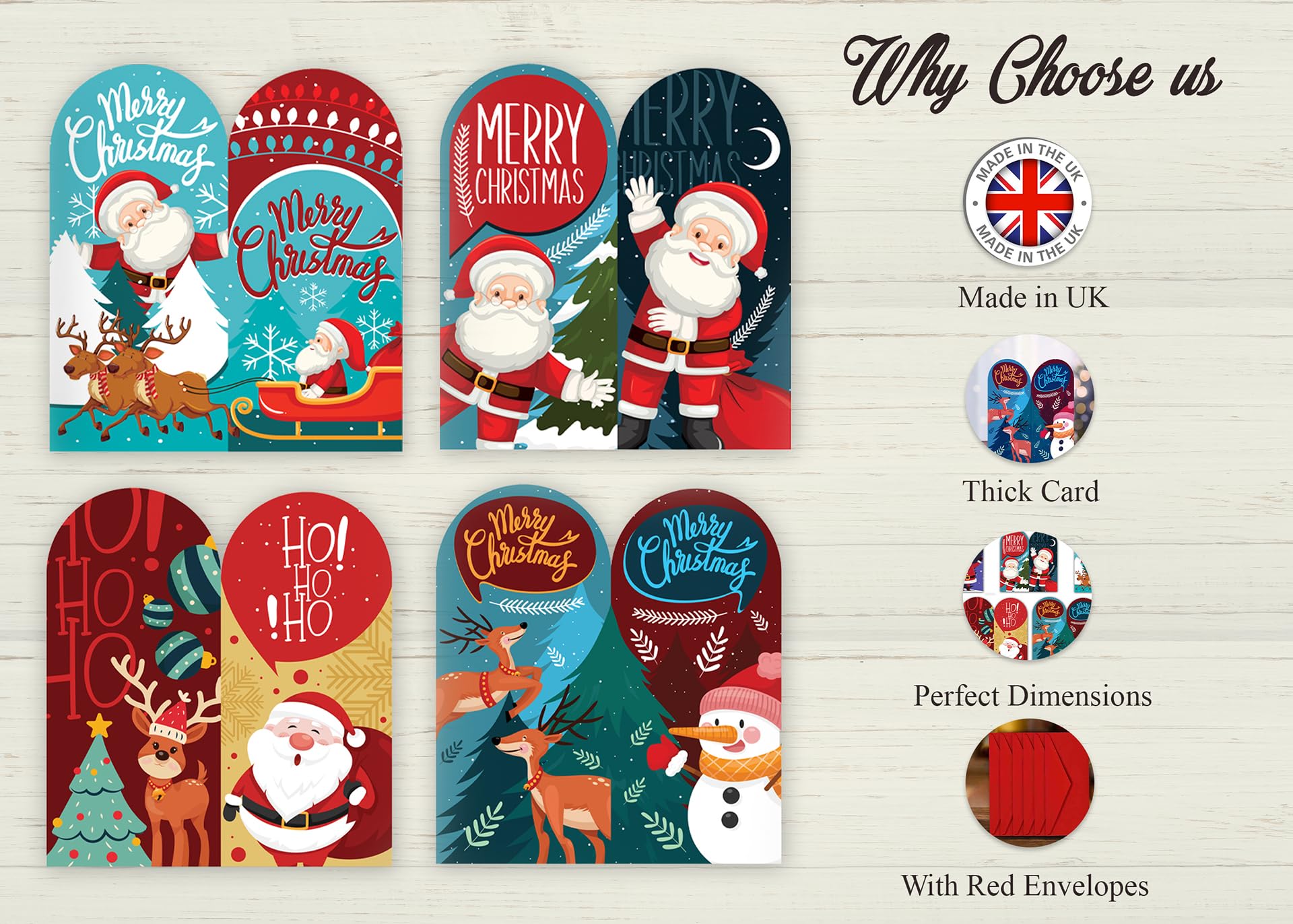Christmas Money Wallet and Envelopes for Cash Gifts 4/12/24 Pack, Xmas Greeting Cards Multipack - Image 4