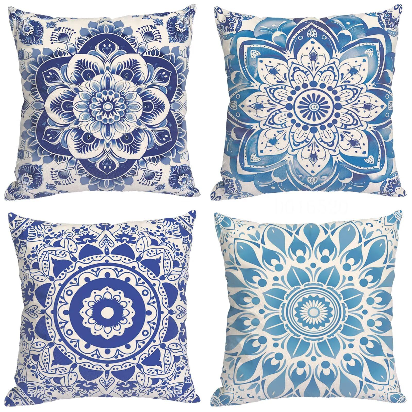 Set di 4 federe per cuscini da esterni, 50 x 50 cm, in lino, per divano, sedia, camera da letto e soggiorno, federe decorative quadrate 50,8 x 50,8 cm