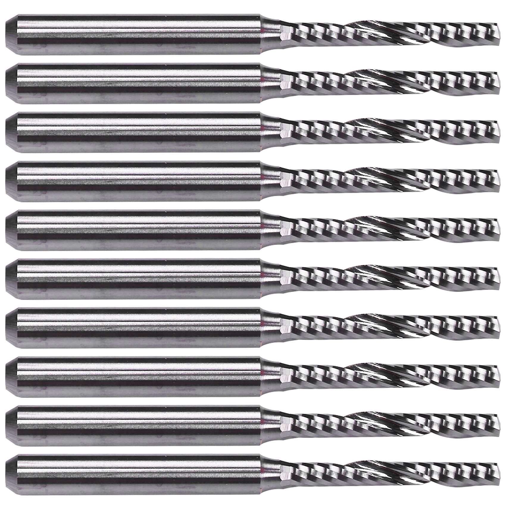 10X 2Mm X 15Mm Hart Metall Einzel Flöte Spiral Stirn Fräser Cnc Fräser Bit