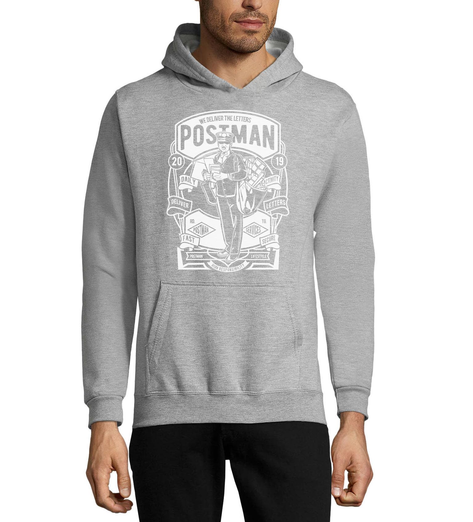 Sweat à capuche Postman gris idéal pour vos sorties urbaines - 3