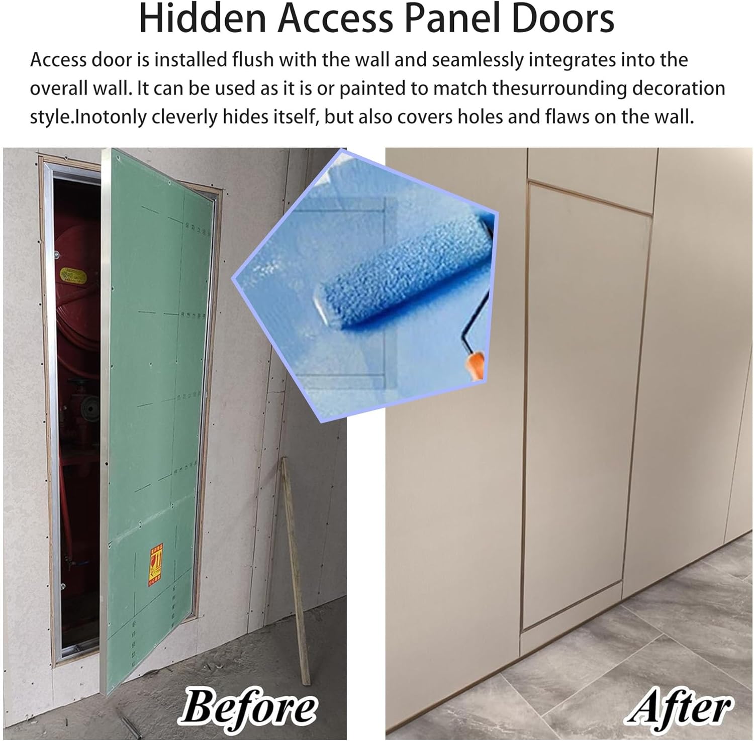 Access Panel for Drywall/Ceiling Plumbing Hidden Access Panel with Push-Button Switch Paintable Flush Mount Attic Access Door for Electrical, HVAC Access(70 x 100cm/27.5 x 39.4in)