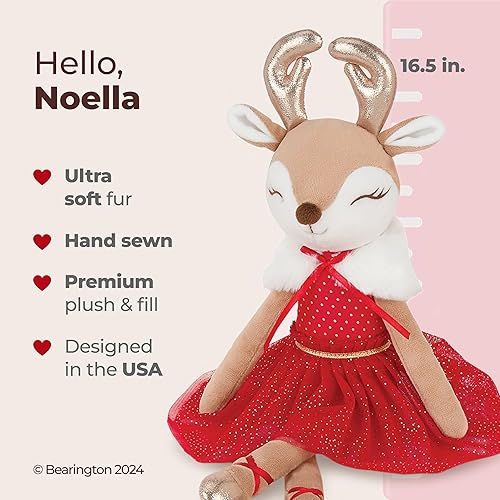 Miniatura 2 de Muñeca de peluche bailarina vestida de reno Bearington Noella, de 16.5pulgadas