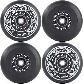 Rodas de skate em linha, fórmula asfalto para uso externo, lâminas agressivas, rodas de substituição de hóquei de 90a com rolamentos ABEC-9 e espaçadores flutuantes, pacote com 4