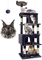 Globlazer S72 Heavy Duty 72in Cat Tree for Large Cats 20lbs+ Maine Coon Tower with 6 Posts Hammock Dark Gray