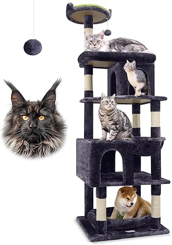 Globlazer Árboles resistentes para gatos grandes, árbol de gato Maine Coon resistente de 72 pulgadas para gatos grandes, 20 libras + torre para