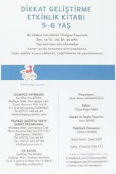 Dikkat Geliştirme - Etkinlik Kitabı (5-6 Yaş)