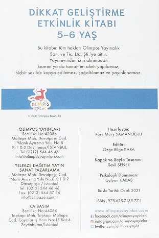 Dikkat Geliştirme - Etkinlik Kitabı (5-6 Yaş)