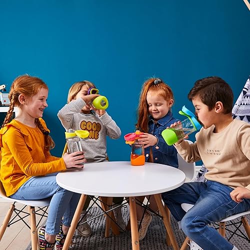 Miniatura 8 de b.box Botella de bebida deportiva con tapa superior, botella de agua duradera para niños, a prueba de fugas, 15 onzas, rosa índigo