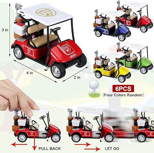 Miniatura 3 de 48 piezas de decoración de mesa de golf con carrito de pelota de práctica, tapete en forma de campo de golf para suministros temáticos deportivos,