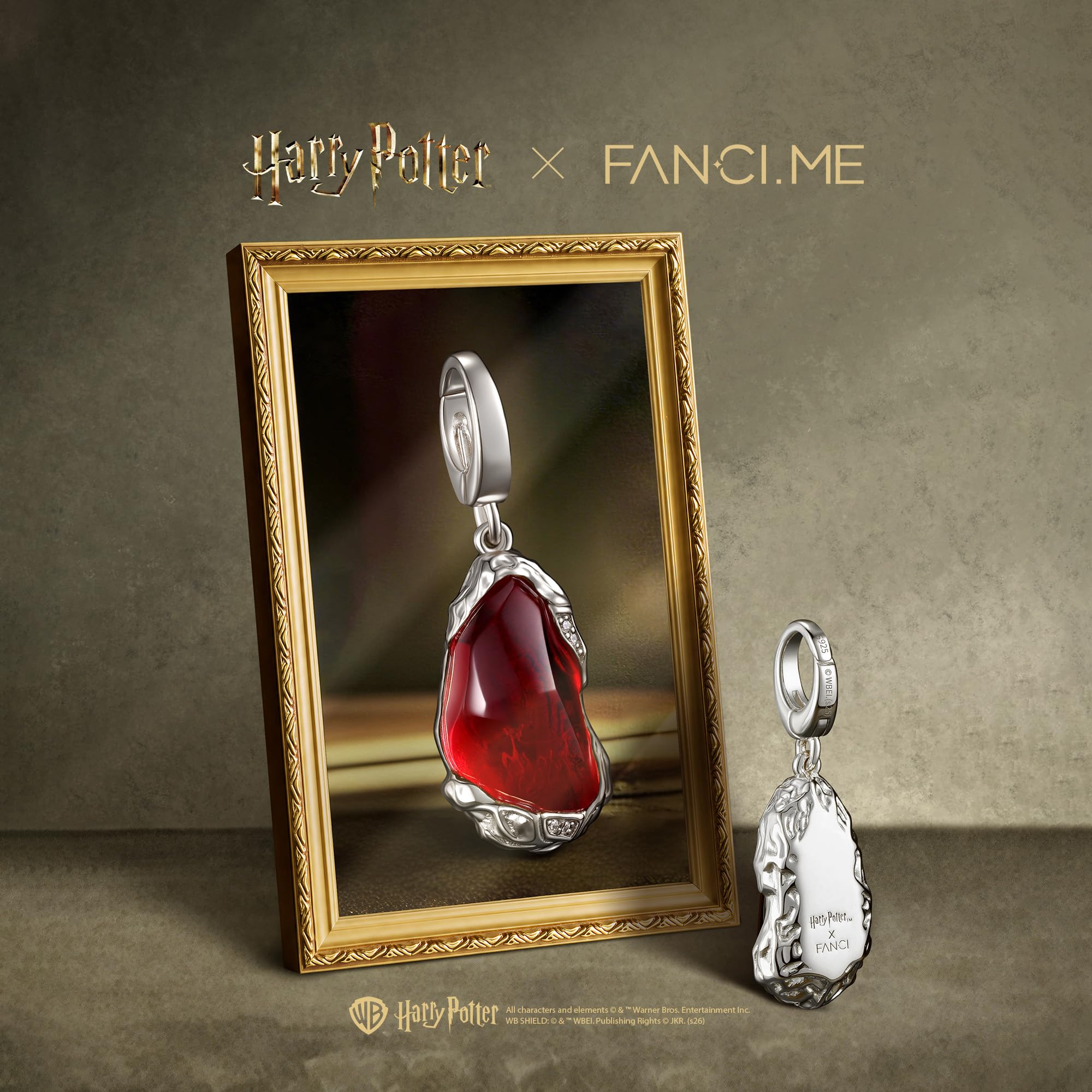 FANCIME Harry Potter x Collaboration - Philosopher's Stone naszyjnik, srebro wysokiej próby, biżuteria na prezent dla kobiet i dziewcząt