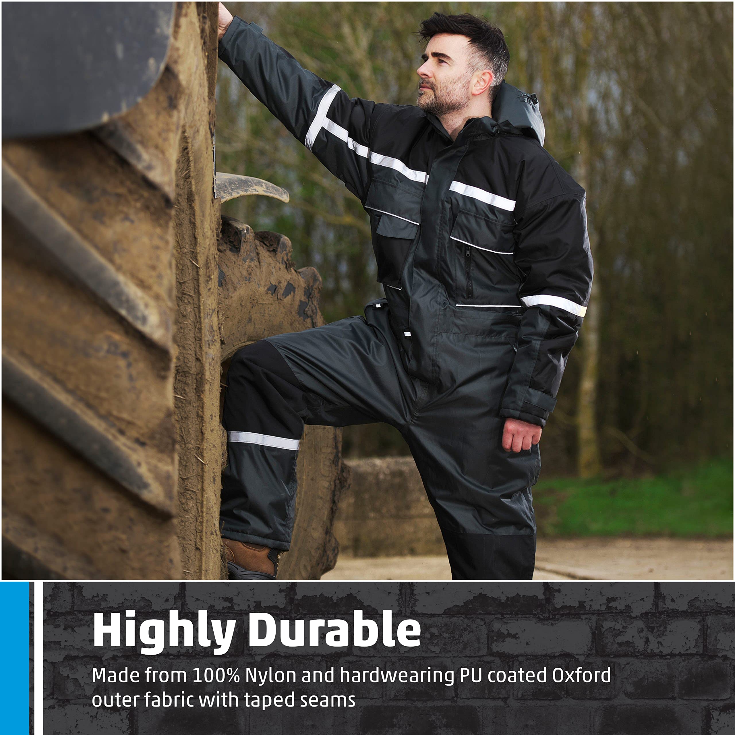Fort Orwell Coverall - Grey Waterproof Overalls - Men's Adult Rain Suit - Outdoor Activities