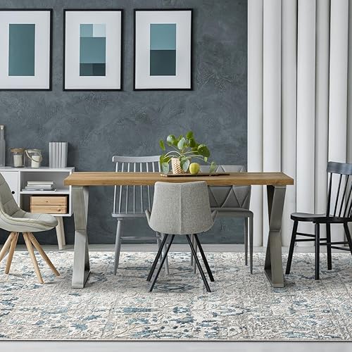 Miniatura 9 de LUXE WEAVERS Alfombra de área azul floral vintage de 6 x 9