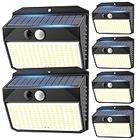 SIGRILL Luce Solare LED Esterno, 6 Pezzi Faretto LED da Esterno con Sensore di Movimento
