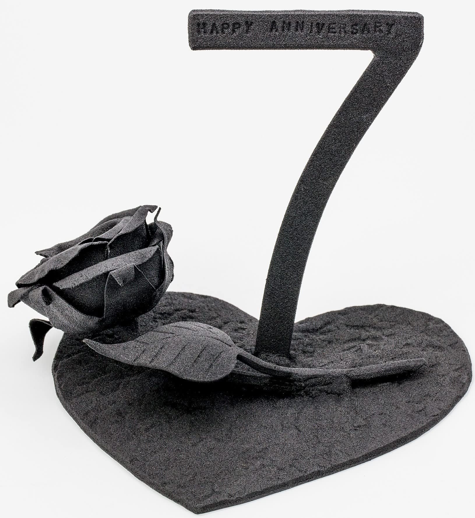 OptiProducts7 Year Iron Rose Heart | Iron Copper 7th Iron Masterpiece | 7th Wedding Anniversary Stand 7 Wedding