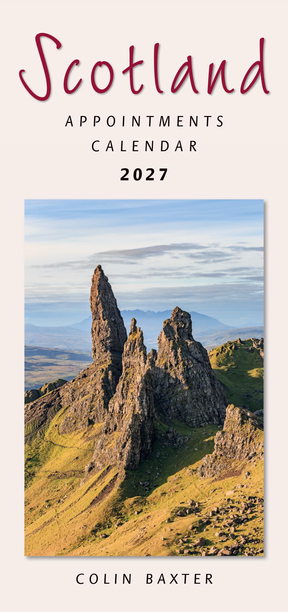 2027 Scotland Calendar: Scotland Appointments - Slim Wall Calendar - Month to View - 12 Months - Hanging Wall Calendar - Wiro Bound