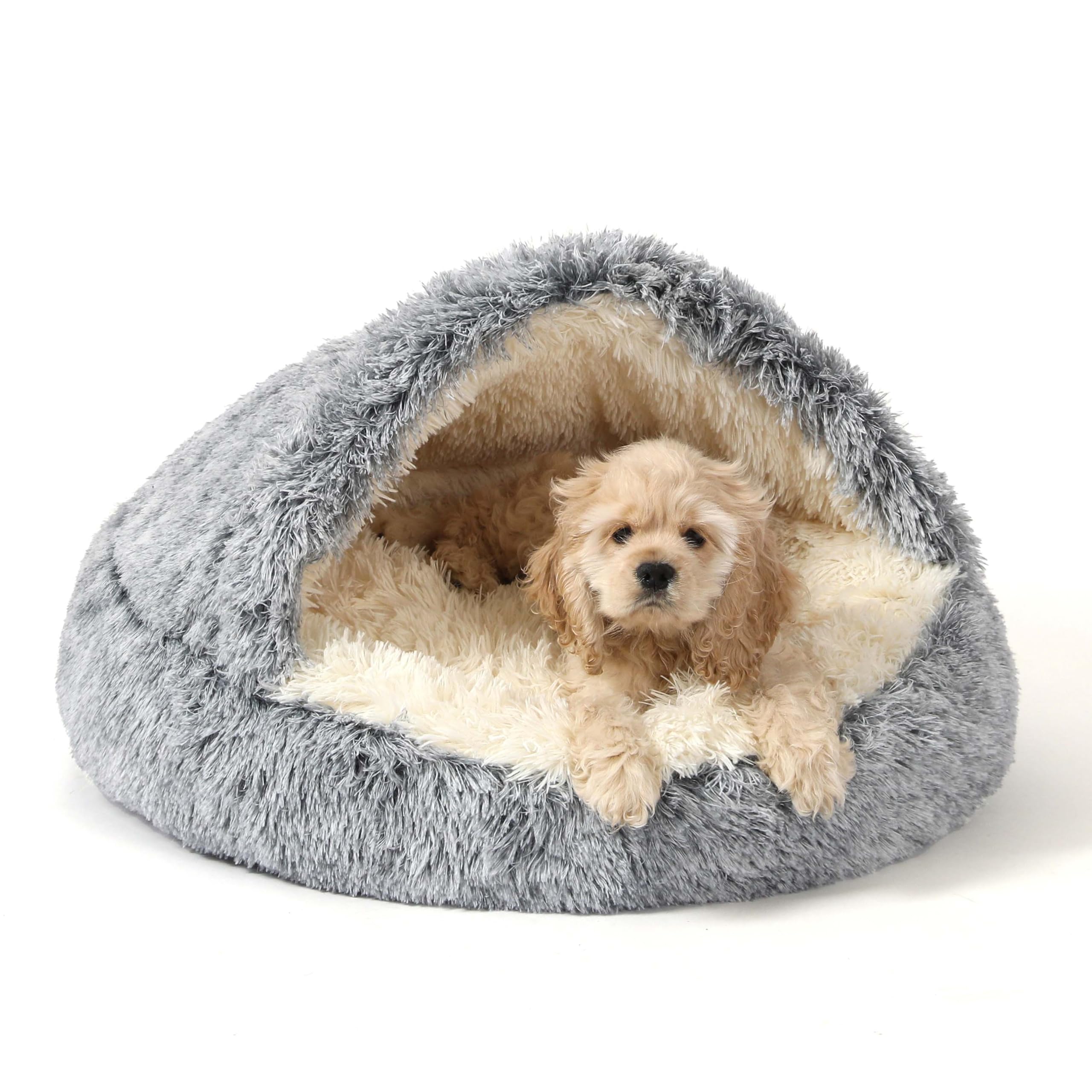 Amazon.com : NOYAL Round Hooded Donut Dog Bed for Small & Medium