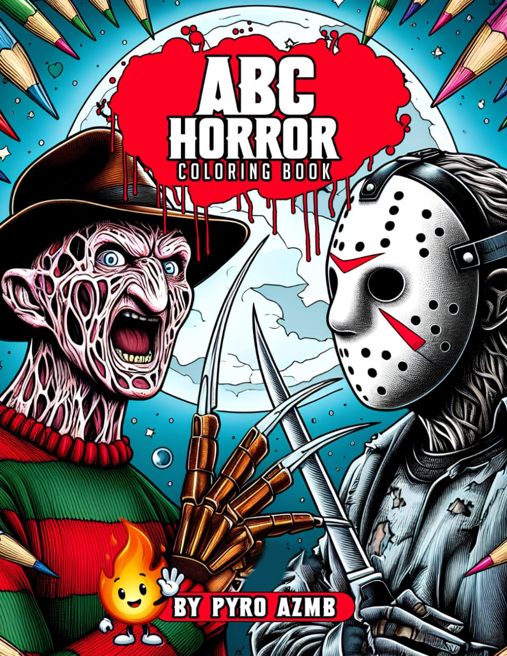 ABC Horror Coloring Book: Iconic Movie Horror Characters ABC Coloring Book For Adults & Teens to Relax and Relieve Stress