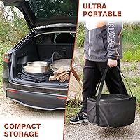 Vista 2 de HGD Fogata sin humo de 20 pulgadas para exteriores, fogata portátil sin humo para acampar con bolsa de viaje, estufa de leña de acero inoxidable