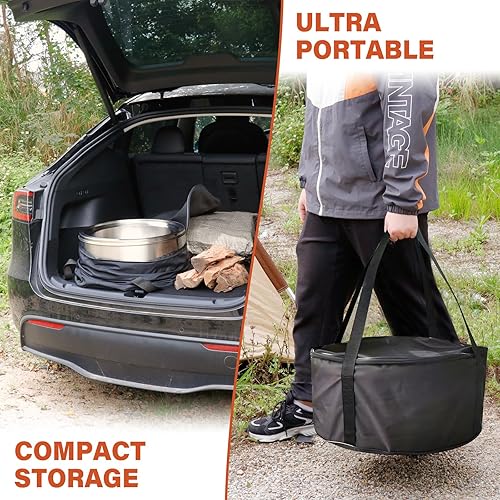 Miniatura 5 de HGD Chimenea sin humo de 19 pulgadas para exteriores, hoguera de acero inoxidable, hoguera sin humo para exteriores con bolsa de transporte para